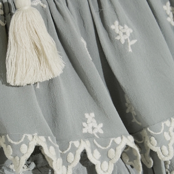 LoveShackFancy Popover Silk Mini Dress in Sage - Picture 8 of 8